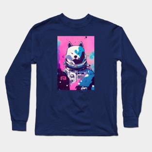 Astronaut kita inu portrait Long Sleeve T-Shirt